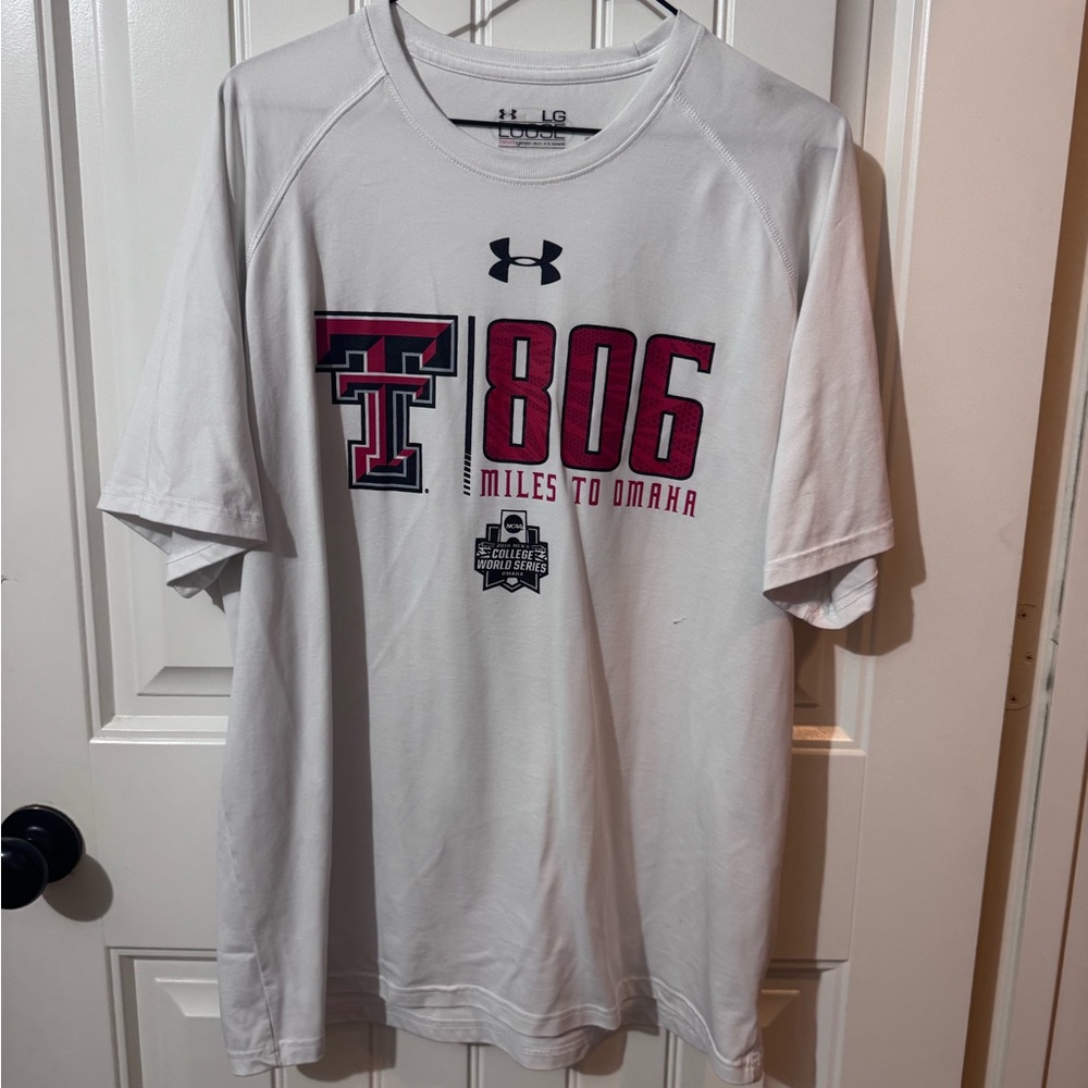 Under Armour White Tee with Red Graphic